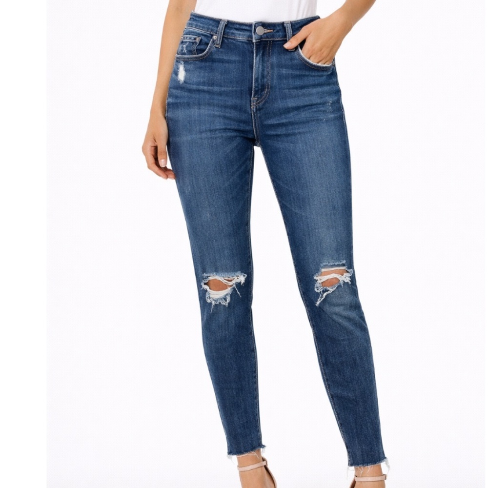 Women’s Rag & Bone Dre Distressed Blue Jeans